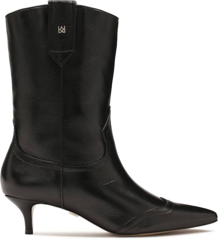 Kazar Zwarte laarzen met afgeronde bovenkant in cowboy-stijl Black Dames