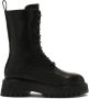 Kazar Zwarte laarzen met hoge schacht in militaire stijl Black Dames - Thumbnail 1