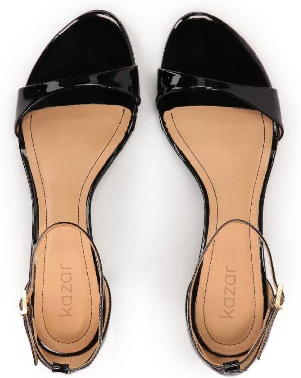 Kazar Zwarte lak sandalen met gouden hak Black Dames