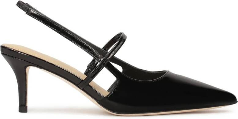 Kazar Zwarte Lakleren Pumps Open Hiel Black Dames