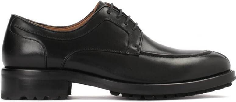 Kazar Zwarte leren derby schoenen met unieke draden Black Heren