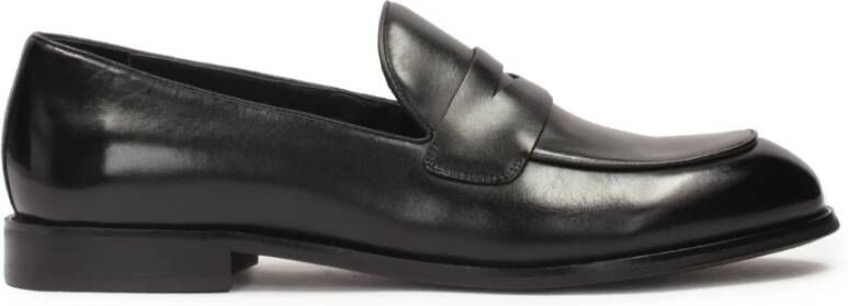 Kazar Zwarte leren heren penny loafers Black Heren