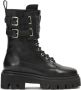 Kazar Zwarte leren laarzen in militaire stijl Black Dames - Thumbnail 1