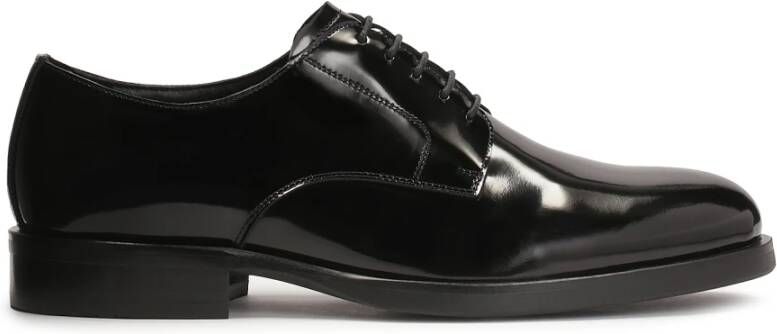 Kazar Zwarte leren minimalistische halfschoenen Black Heren