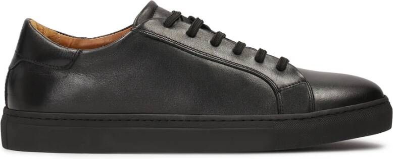 Kazar Zwarte leren minimalistische sneakers Black Heren