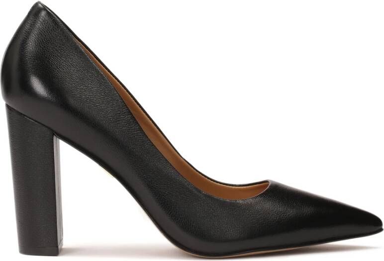 Kazar Zwarte leren pumps met een stabiele hak Black Dames