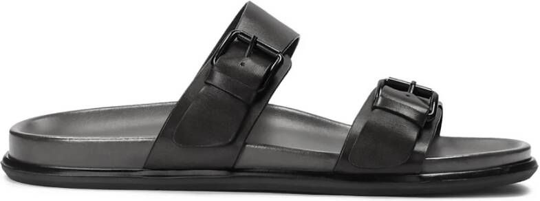 Kazar Zwarte Leren Urban Slides Black Heren