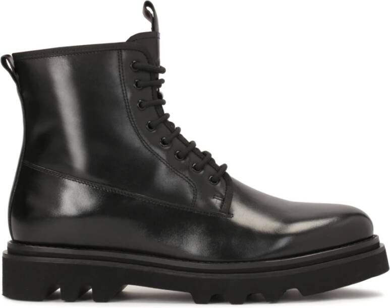 Kazar Zwarte Leren Wandelschoenen Black Heren