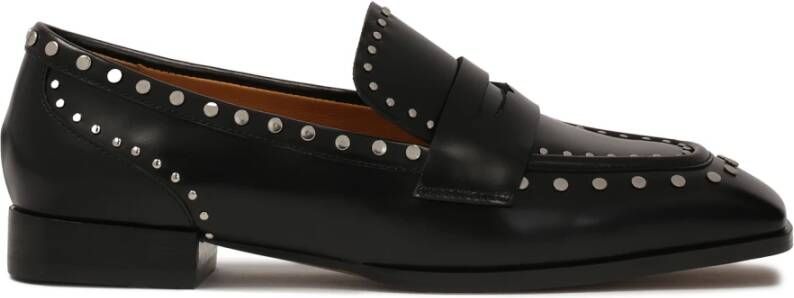 Kazar Zwarte loafers met zilveren metalen noppen Black Dames