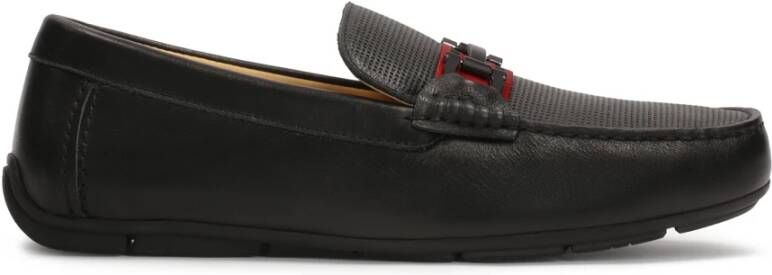 Kazar Zwarte mocassins met rode streep Black Heren