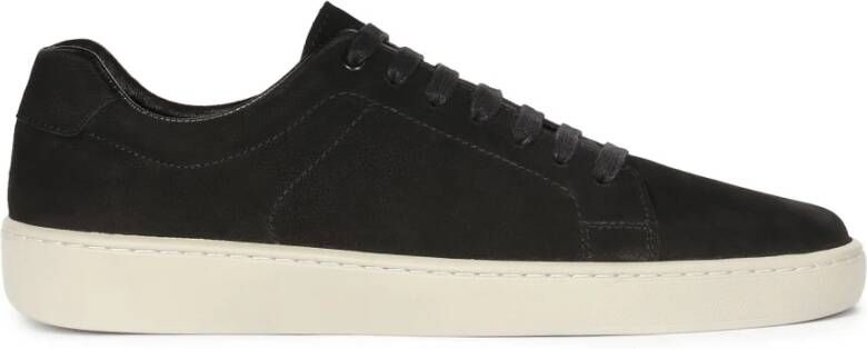 Kazar Zwarte nubuck sneakers op een dikke witte zool Black Heren