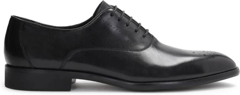 Kazar Zwarte oxfords voor mannen met versierde tenen Black Heren