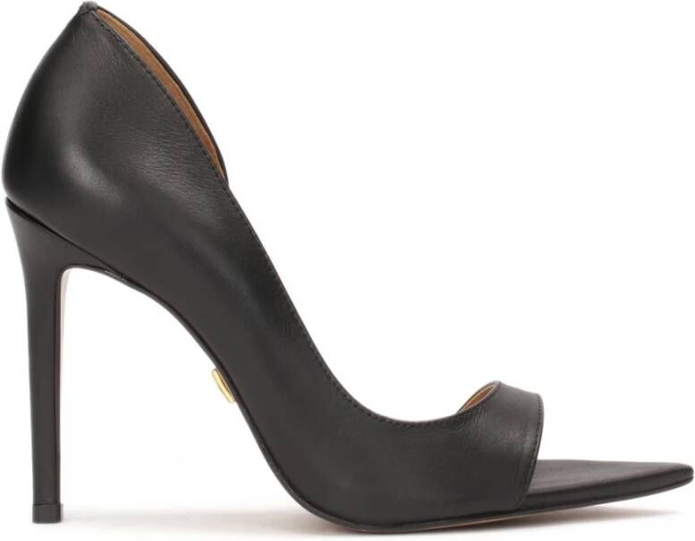 Kazar Zwarte peep toe pumps met puntige neus Black Dames