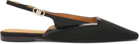 Kazar Zwarte platte pumps met verlengde voorkant Black Dames