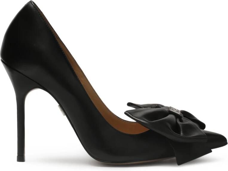 Kazar Zwarte pumps met grote strik en monogram Black Dames