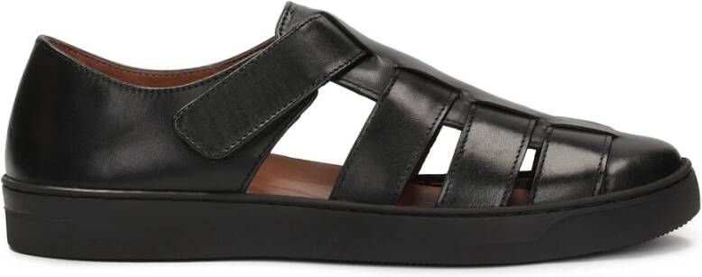 Kazar Zwarte sandalen met een bedekte hak en een teen Black Heren