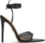 Kazar Zwarte sandalen met een puntige neus en veters Black Dames - Thumbnail 1