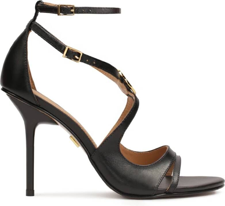 Kazar Zwarte sandalen met fijn gesneden bovenwerk Black Dames