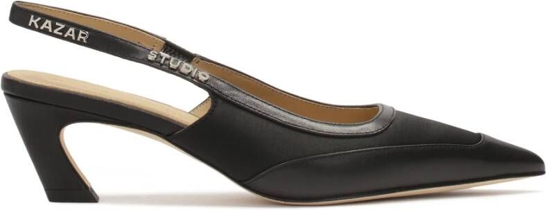 Kazar Zwarte slingback pumps met een modieuze hak Black Dames