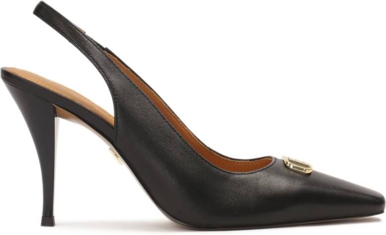 Kazar Zwarte slingback pumps met smalle vierkante neus Black Dames