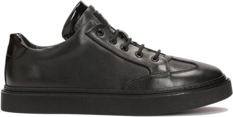 Kazar Zwarte sneakers met versierde zool en tong Black Heren