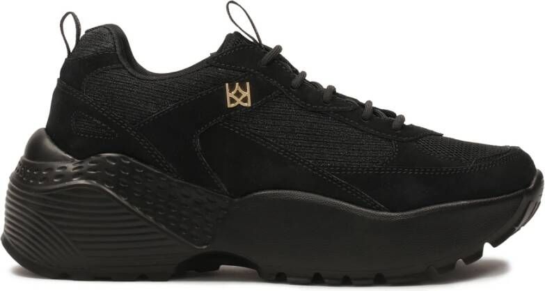 Kazar Zwarte sneakers op een stevige zool Black Dames