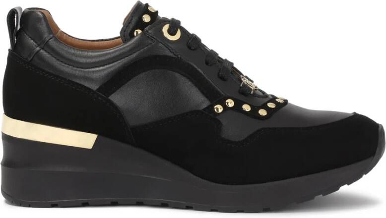 Kazar Zwarte sneakers op een verhoogde zool Black Dames