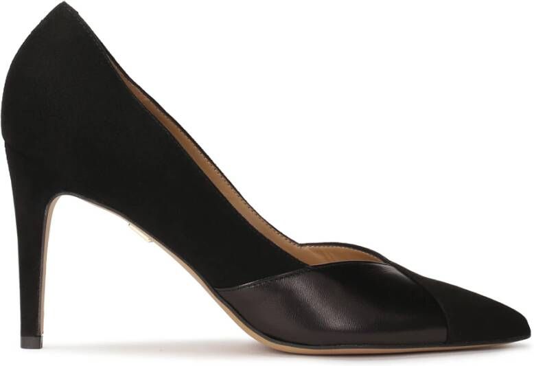 Kazar Zwarte suède en gladleren pumps Black Dames