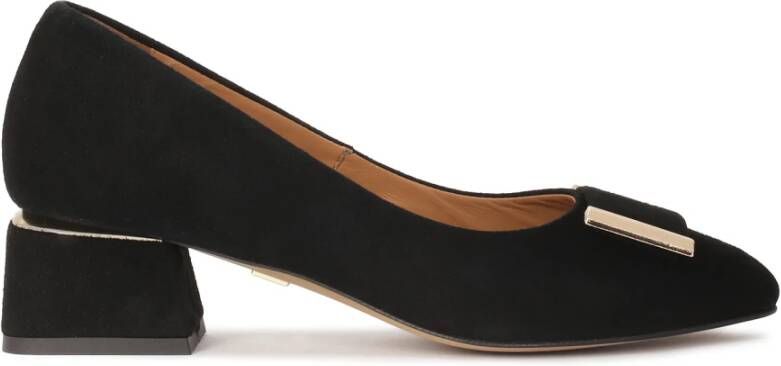 Kazar Zwarte suède lage hakken pumps Black Dames