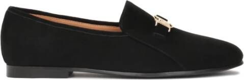 Kazar Zwarte suède platte schoenen Black Dames