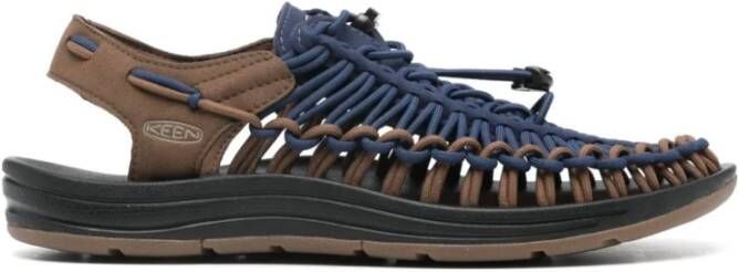 Keen Blauwe Sneakers met Vlechtwerk en Uitsparingen Blue Heren