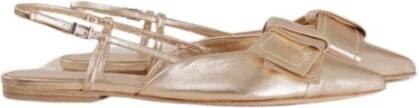 Kennel & Schmenger Gouden Slingback Ballerina Schoenen met Decoratieve Strik Yellow Dames