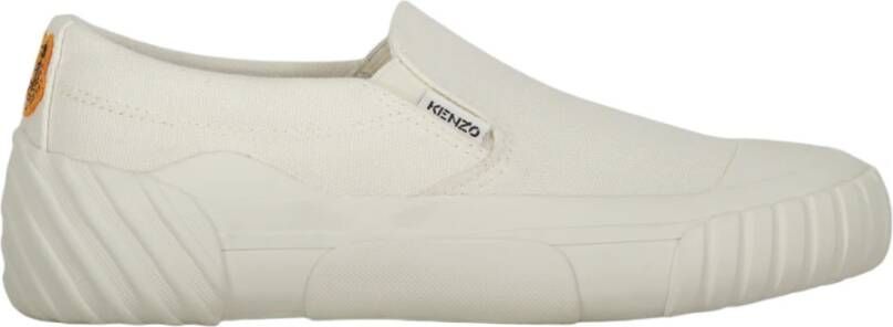 Kenzo Canvas Slip-On Sneakers met Patch White Dames