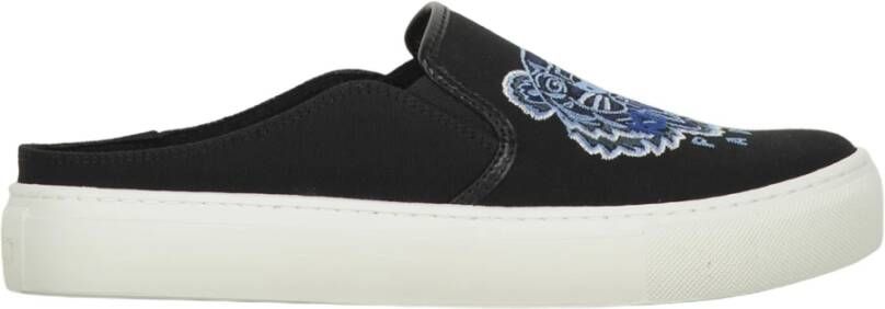 Kenzo Geborduurd Logo Stoffen Muiltjes Black Dames