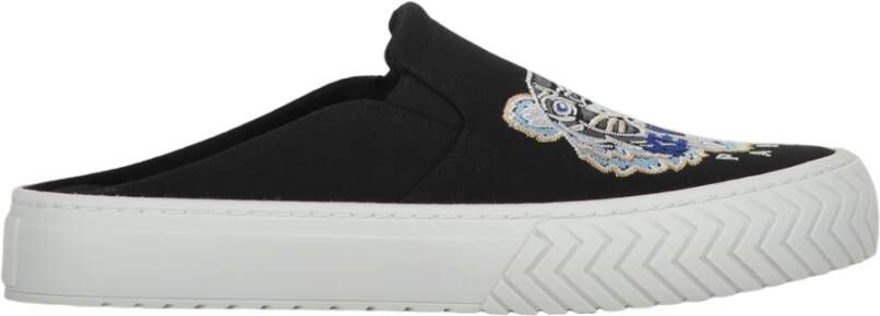 Kenzo Geborduurd Logo Stoffen Muiltjes Black Dames