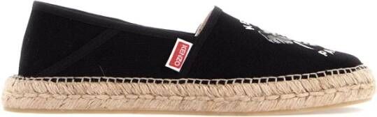 Kenzo Geborduurde Canvas Espadrilles Black Dames