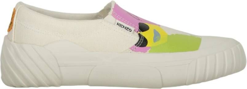 Kenzo Gedrukte Canvas Slip-On Sneakers White Dames