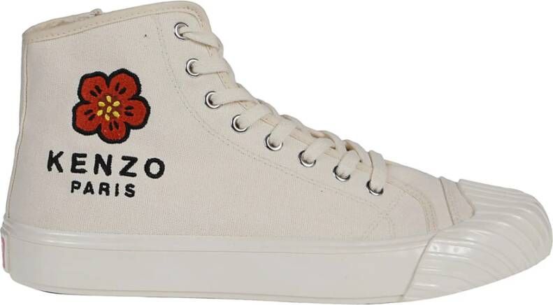 Kenzo Hoge Top Sneakers Crème Beige Heren