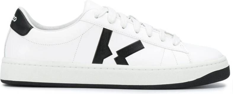 Kenzo Leren Logo Sneakers White Heren