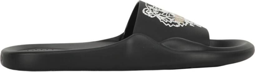 Kenzo Logo detail rubberen slippers Black Dames