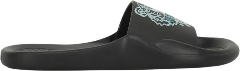 Kenzo Logo detail rubberen slippers Black Dames