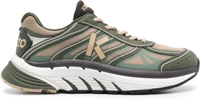 Kenzo Mesh Panel Sneakers Green Heren