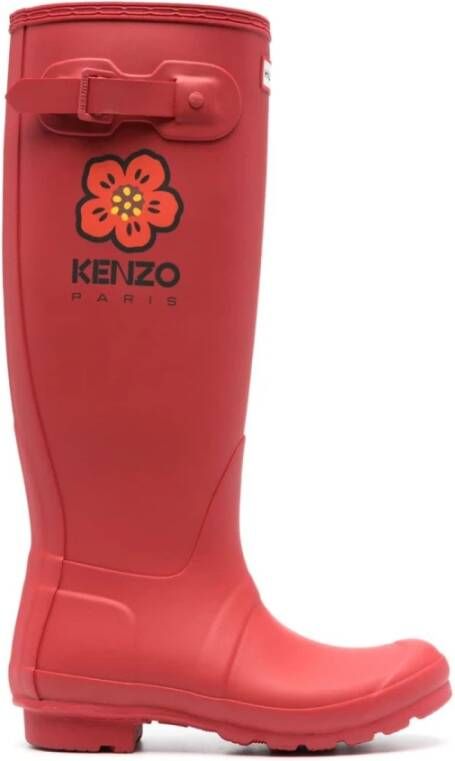 Kenzo Rode Boke Flower Wellington Laarzen Red Dames