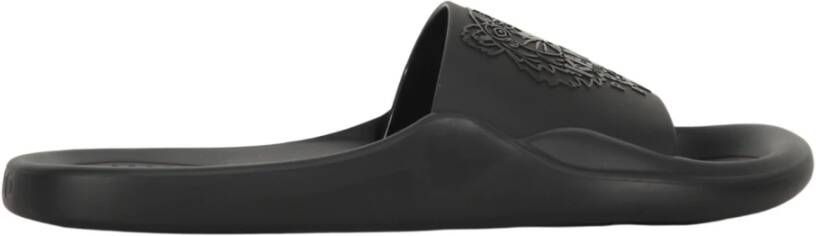 Kenzo Rubberen slippers met logodetail Black Dames