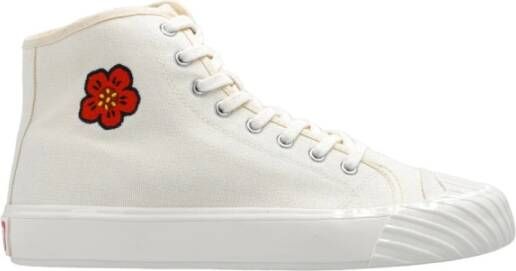 Kenzo Witte hoge sneakers met Boke Flower borduursel Wit Heren