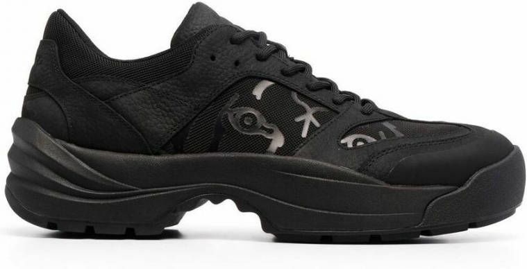 Kenzo Work Lace Up Sneakers Hoogwaardig leer ronde neus K-Tiger handtekening Zwart Heren