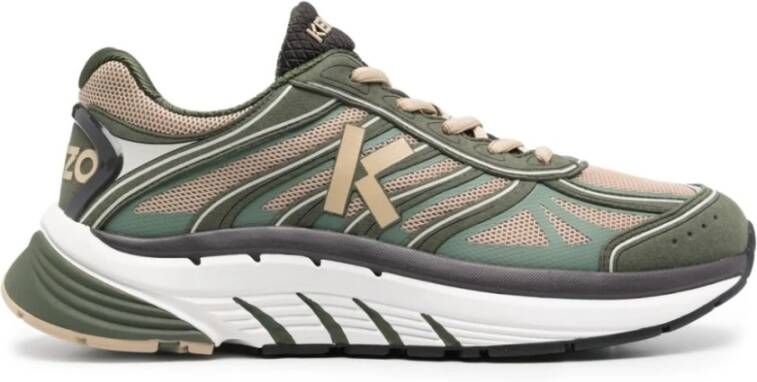 Kenzo Sneakers met mesh design veters Green Heren