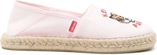 Kenzo Tiger Logo Slip-On Espadrilles Pink Dames