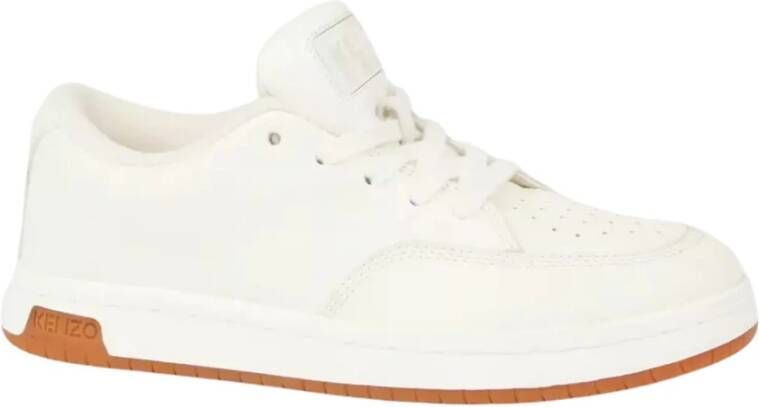 Kenzo Witte Leren Klassieke Veterschoenen White Dames