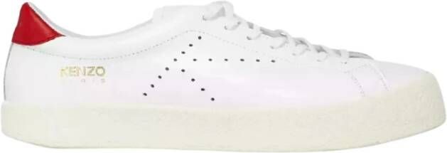 Kenzo Witte Leren Sneakers met Logo White Heren